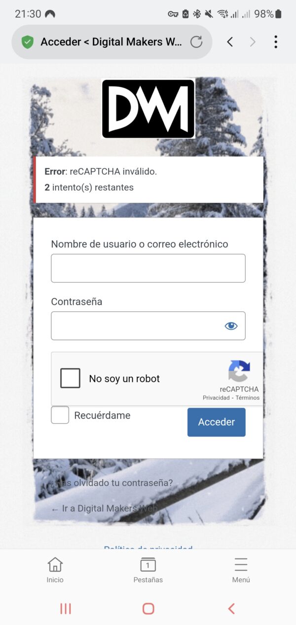 Plugin Acceso Admin y reCAPTCHA PRO