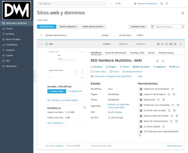 Servidor Profesional configurado para WordPress