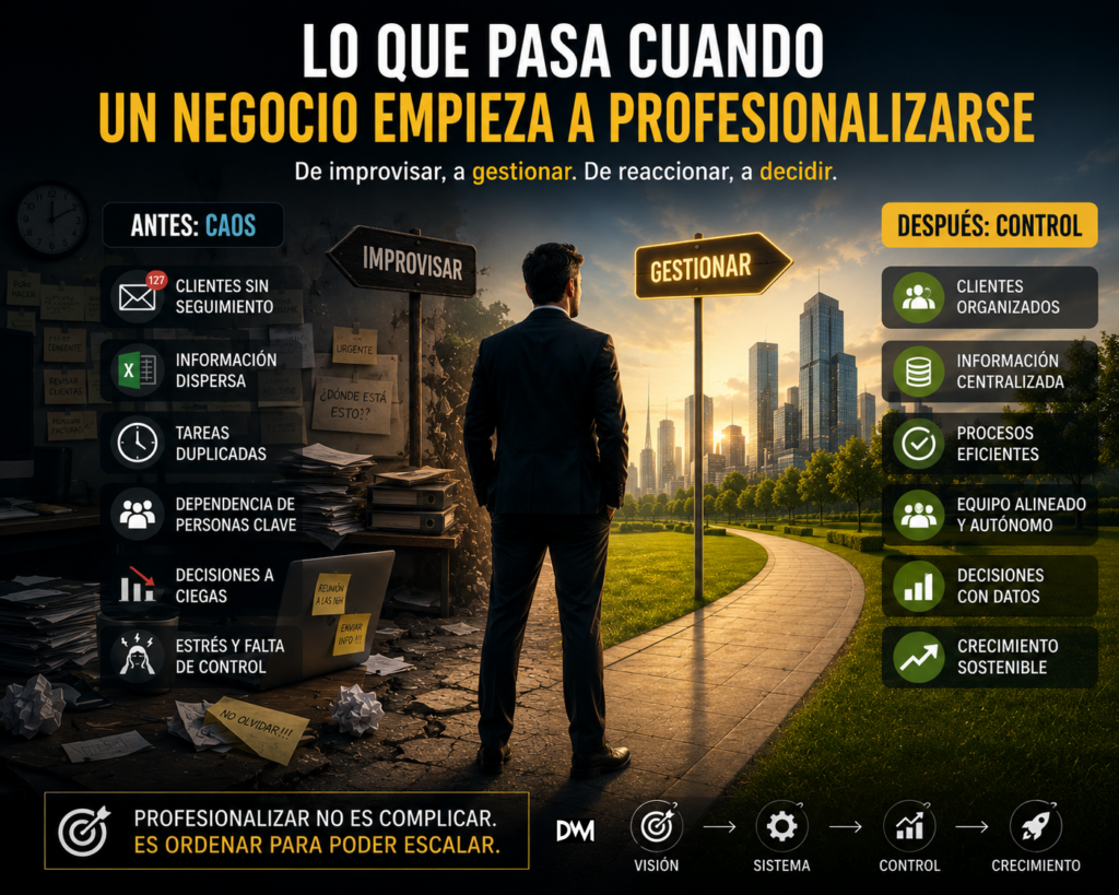 Lo que pasa cuando un negocio empieza a profesionalizarse